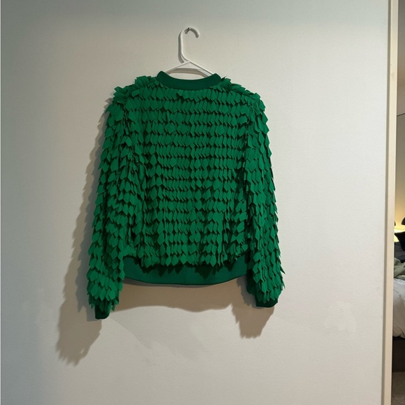 Alice and Olivia Green Textured Bomber Jacket - NWOT - Picture 2 of 3